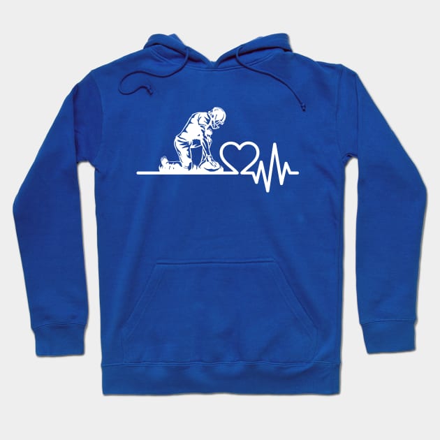 Football Player Praying Heartbeat Hoodie by Etopix